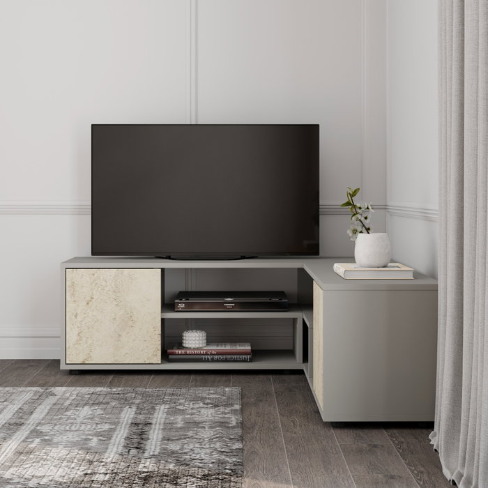 Hanah Home Soporte de TV Gris y Travertino Hanah Home Soporte de TV Gris y Travertino